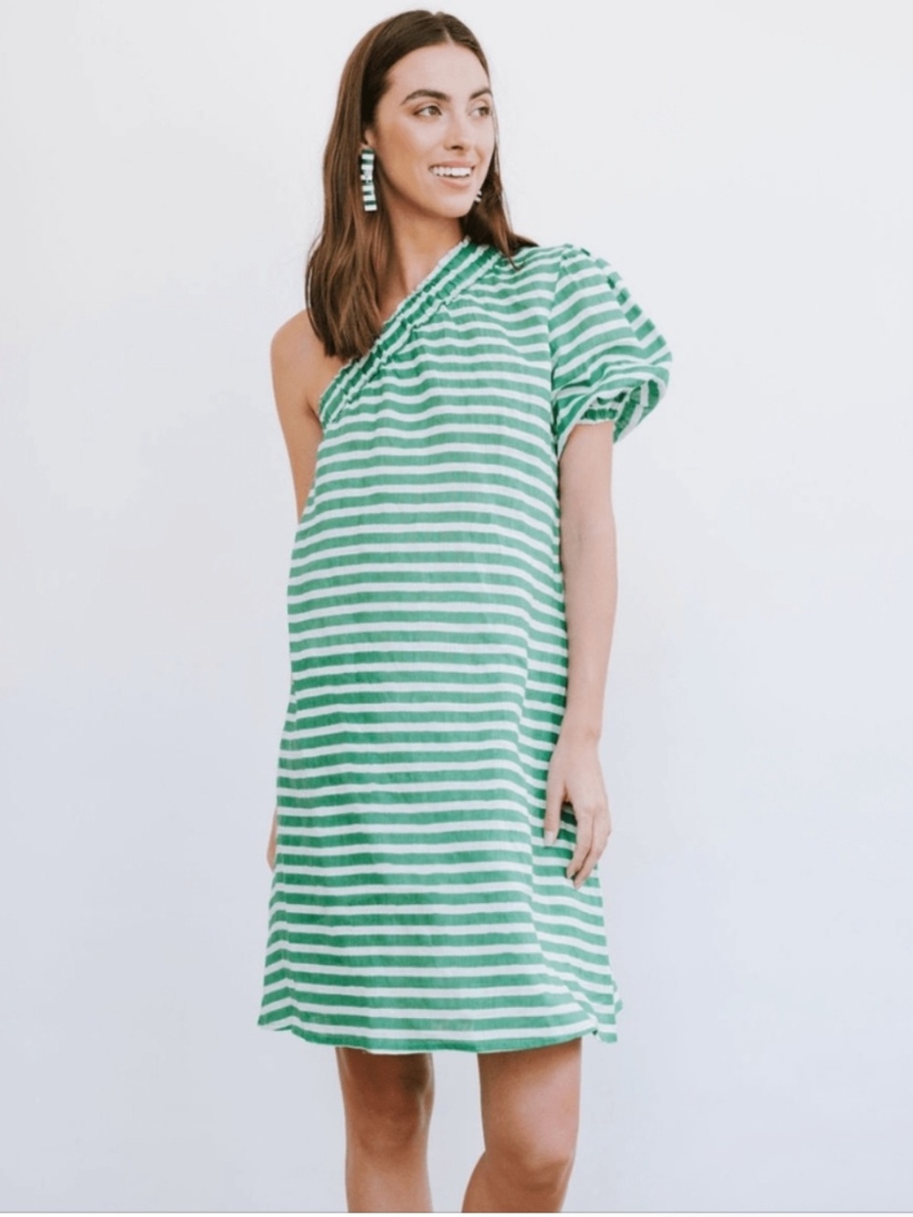 Sunshine Tienda Striped Addison Dress 100% Linen Size S